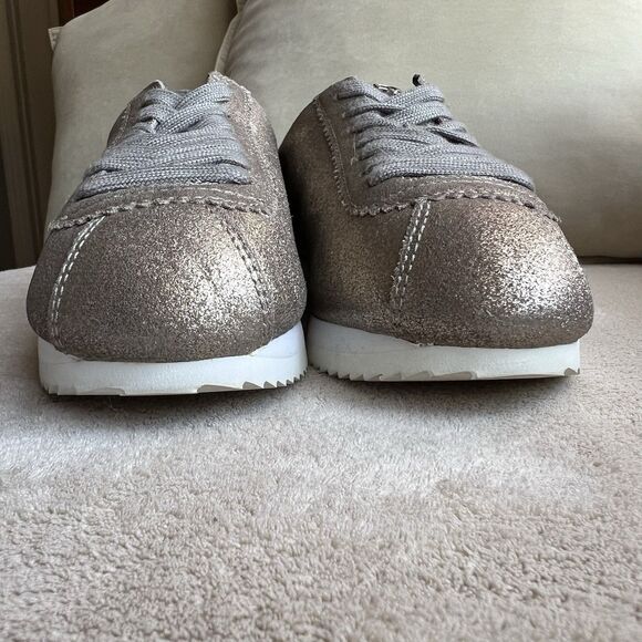 Donna Karan Tez Metallic Pewter Bronze Sneakers Women 6 M Lace Up Casual - Picture 8 of 15